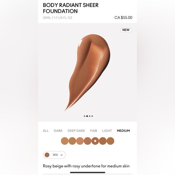 MAC Studio Face & Body Sheer Foundation in W4 - Picture 4 of 5